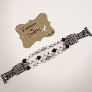 Swarovski Crystals, Magnesite, .925 Silver